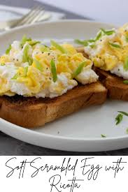 Soft Scrambled Eggs With Ricotta Cheese Mandy S Pantry Recipe Scrambled Eggs Breakfast Toast Stuffed Peppers