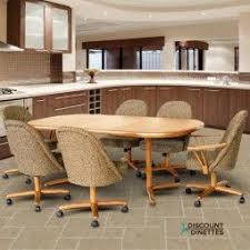 Chromcraft C127 C128 And T824 466 7 Piece Laminate Swivel Tilt Caster Dining Set Side Chairs Dining Dinette Sets Casual Dining Furniture