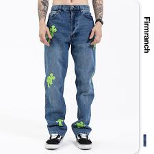 Chrome hearts cross t shirt top rock auth black ladies. Firmranch New Green Applique Cross Jeans For Men 2021 Blue Jeans Homme Loose Boot Cut Hearts Pants Moto Trouse Jeans Aliexpress