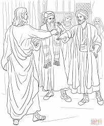 Jesus Heals A Man S Deformed Hand Bible Coloring Pages Jesus Heals Bible Coloring