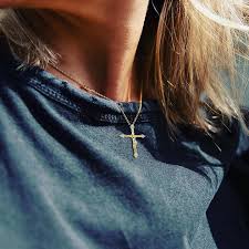 Absolute™ 14k gold cubic zirconia round stone cross pendant and chain. Diamond Tipped Cross Necklace In 14k Yellow Gold Necklaces Long Island Ny Jewelry Store