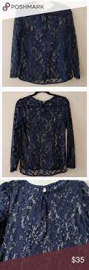 Zara Sheer Floral Lace Top Floral Lace Tops Lace Blouse Long Sleeve Floral Lace