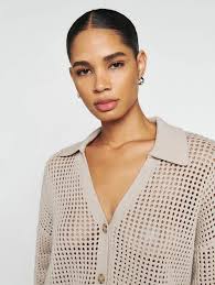 Reformation Jayden Cotton Open Knit Sweater