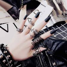 Amazon Com Tgirls 24pcs Matte False Nails Tip Full Cover Long Fake Nails Shape Nails Sharp Art Stiletto Nail For Women And Girls Black Beauty Matte black nails, being so bold and sleek, are quite trendy right now.