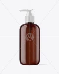 Amber Plastic Bottle With Pump Mockup In Bottle Mockups On Yellow Images Object Mockups