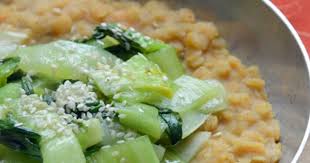 20 minutes repos du riz : Lentilles Corail Et Chou Pak Choi Saute Au Sesame Recette Par Petite Cuillere Et Charentaises