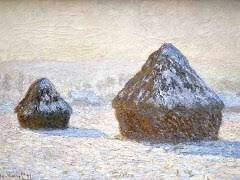 Havemeyer, 1929 (29.100.109) | i am working very hard, struggling with a series of different effects (haystacks), but at this season the sun sets so fast i cannot follow it. Haystacks By Claude Monet