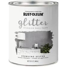 In the living room, in the bedroom, in the hallway or even in the bathroom, glitter creates the decor. Rust Oleum Sterling Silver Glitter Interior Wall Paint Qt Walmart Com Walmart Com