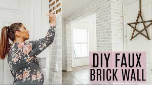 The choice for drywall for interior walls is clearly not based on visual appeal but an economical shortcut. Diy Faux Brick Wall Farmhouse Diy On A Budget Youtube