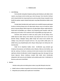 Fungsi shock absober hadapan kereta. Analisis Shockbreaker Sepeda Motor Honda Final