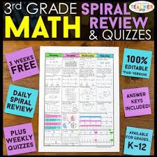 This Free 3rd Grade Math Spiral Review Resource Can Easily Be Used As Math Homework Morning Work Or A Daily Math R In 2020 Math Spiral Review Spiral Math Math Review
