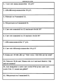 Operatii cu numere intregi titlul lectiei : Image Result For Fise De Lucru 0 31adunarea Si Scaderea Fara Trecere Peste Ordin Clasa 1 First Grade