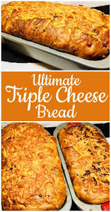 Ultimate Triple Cheese Bread Cheese Cheesebread Cheddar Gouda Parmesan Triplecheese Cheese Bread Recipes Food Recipies