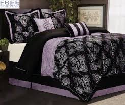 Black And Gray Comforter Sets King Amazon Com 7 Pcs Madelena Majestic Floral Comforter Set Bed In A Bag King Black Purple Comforter Sets Floral Comforter Sets Black Bed Set