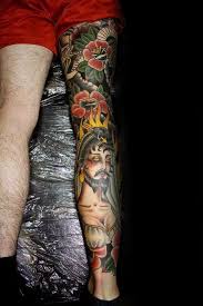 50 Traditional Leg Tattoos For Men Ndash Manly Old School Design Ideas Leg Tattoos Best Leg Tattoos Tattoos For Guys