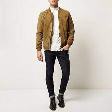 Brown Bellfield Suede Bomber Jacket Mens Outfits Running Outfit Men Bomber Jacket Outfit