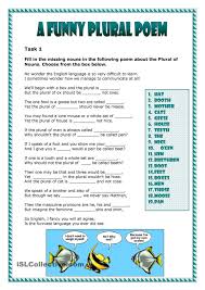 A Funny Plural Poem Poetry Worksheets Plurals Handwriting Worksheets For Kids