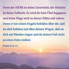 biblische bilder psalm 91 9 12 denn der herr ist deine zuversicht der hochste ist deine zuflucht es wird dir kein ubel b psalm 91 psalmen bibelvers zitate