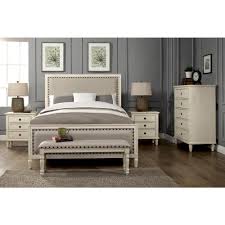 Luxeo Cambridge 5 Piece Queen Bedroom Set With Solid Wood And Upholstered Trim In White Wash Lux Q2501 Wht5 The Home Depot Bedroom Sets Furniture Queen White Bedroom Set Furniture White Bedroom Set