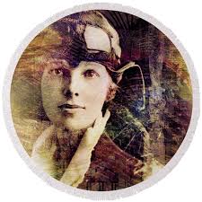 Amelia Round Beach Towel by Barbara Berney