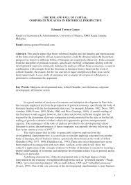 Since it inception in 2003, hrs capital sdn. Pdf The Rise And Fall Of Capital Corporate Malaysia In Historical Perspective