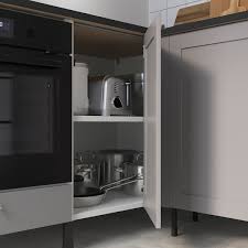 Jan 22, 2013 · the dreaded lower blind corner cabinet in the kitchen, that awful thing that unites all homeowners in their shared loathing. Enhet Corner Kitchen Anthracite Grey Frame Ikea
