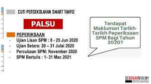 Lembaga peperiksaan, kementerian pendidikan malaysia telah pun menyediakan takwim peperiksaan dan pentaksiran bagi tahun 2019. Makluman Tarikh Tarikh Peperiksaan Spm 2020 Adalah Palsu Sebenarnya My
