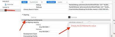 Xcode The File Xxx Entitlements Couldn T Be Opened Because There Is No Such File Stack Overflow