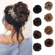 Updo for medium curly hair. Messy Hair Bun Extensions Curly Updo Hair Scrunchies Synthetic Chignon Ninthavenue Europe