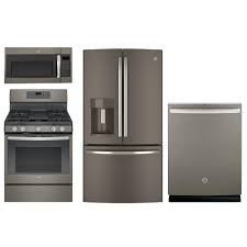 Ge 4 Piece Gas Kitchen Appliance Package With 27 8 Cu Ft Refrigerator Slate Kitchen Appliance Packages Kitchen Electrical Appliances Slate Kitchen