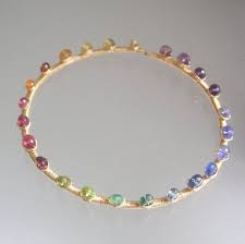 Rainbow Gemstone 14k Gold Filled Bangle Multi Gem Hand Etsy Rainbow Gemstones Gemstones Chakra Bracelet