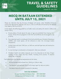 Cebu city put on ecq. Bataan Mecq Extension Until July 15 Anvaya Cove Beach And Nature Club