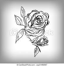 12 tutorials of how to do flower drawing easy with pictures step by step. Flower Drawing Rose Hand Abbildung Vektor Monochrom Flower Rose Hand Abbildung Vektor Monochrom Zeichnung Canstock