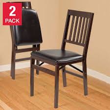 Stakmore Wood Folding Chair With Bonded Leather Seat Espresso 2 Pack Folding Chair Wood Folding Chair Chair