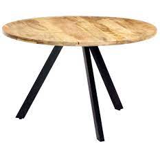 home table a manger ronde bois de manguier et fer noir fog 120 lestendances fr table a manger ronde table a manger manguier