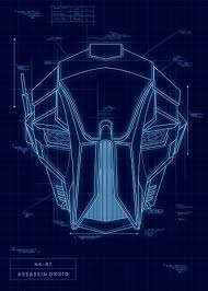 Hk 47 Metal Poster Print Mr Jackpots Displate Hk 47 Star Wars Blueprints