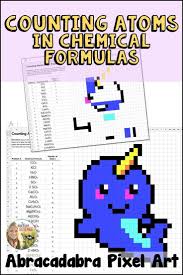Counting Atoms In Chemical Formulas Pixel Art Digital Review Science Teaching Resources Teaching Chemistry Counting Atoms