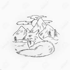 Sketch Of A Sleeping Fox On Background Of A Mountain Valley On Stock Photo Picture And Royalty Free Image Image 88635812 Mountain valley by eagle193 on deviantart. sketch of a sleeping fox on background of a mountain valley on