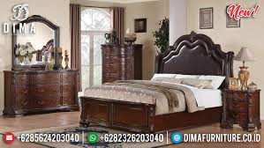 Unsur kayu membuatnya makin natural. Model Tempat Tidur Minimalis Klasik Jati Perhutani Natural Color Mebel Jepara Terbaru Ttj 1076