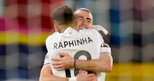 Leeds united star raphinha in the 2021/22 home strip (image: Leeds Eyeing Juventus Outcast As Raphinha Replacement Juvefc Com