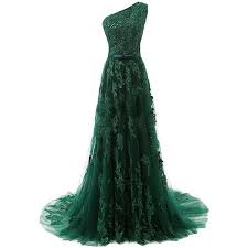 Prom Dress Custom Made Dark Green P Liked On Polyvore Featuring Dresses Green Cockta Dark Green Prom Dresses Elegant Party Dresses One Shoulder Prom Dress