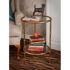 Gold Bamboo Round End Table Living Room Accent Tables Furniture End Tables