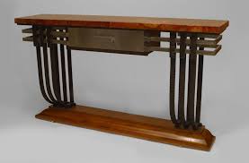French Art Deco Iron And Mahogany Console Table 1 Art Deco Furniture Interior Deco Art Deco Interior