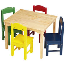 Check Amazonbasics Kids Wood Table And 4 Chair Set Natural Table Assorted Color Chairs At In 2020 Kids Table And Chairs Kids Table Chair Set Toddler Table And Chairs