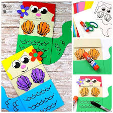 Mermaid Paper Bag Puppet Buggy And Buddy Diy Summer Crafts Easy Preschool Crafts Paper Bag Puppets