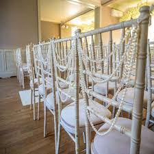 Online Shop 80pcs Pearl And Acrylic Crystal Bead Garland For Chiavari Chair Decoration Chiava Chiavari Chairs Decor Chair Decorations Wedding Chair Decorations