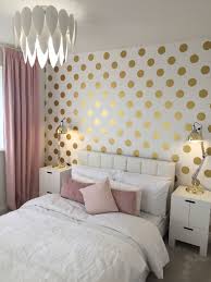 Polka Dot Bedroom Pink And Gold Feature Wall Girls Bedroom Green Bedroom Wallpaper Teenage Pink Bedroom Decor
