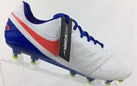 New Nike Women S Tiempo Legend Vi Fg Soccer Cleat White Blue 846227 100 Sz 9 Nike Nike Women Soccer Cleats Cleats