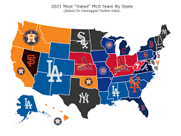 Mlb, nfl, nba, nhl, ncaa, nhl Most Hated Mlb Teams Dodgers Yankees And Astros Lead The Way According To Twitter Map