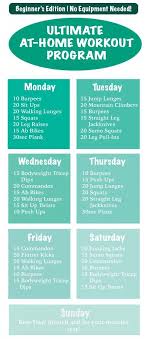 Ultimate At Home Workout Program Touch Of A Beginner Workout At Home At Home Workouts Workout For Beginners